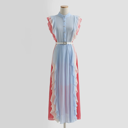 Летняя элегантная длинная юбка, шифоновое платье, по фигуре