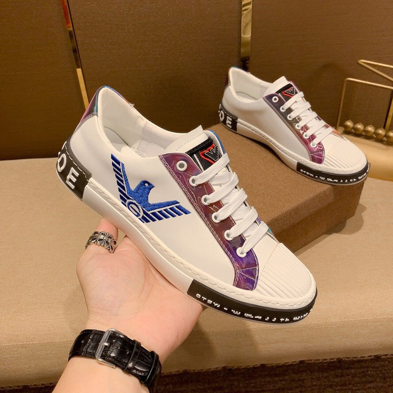 European station light luxury white shoes 2022 new leather Korean version men's shoes all-match embroidery casual trend low top sneakers