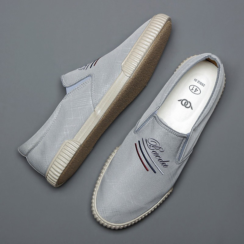 2022 New Old Beijing Breathable Sail Cloth Shoes Men's Han Edition One Foot Pedal Casual Shoes Youth Trend Open Car Board Shoes