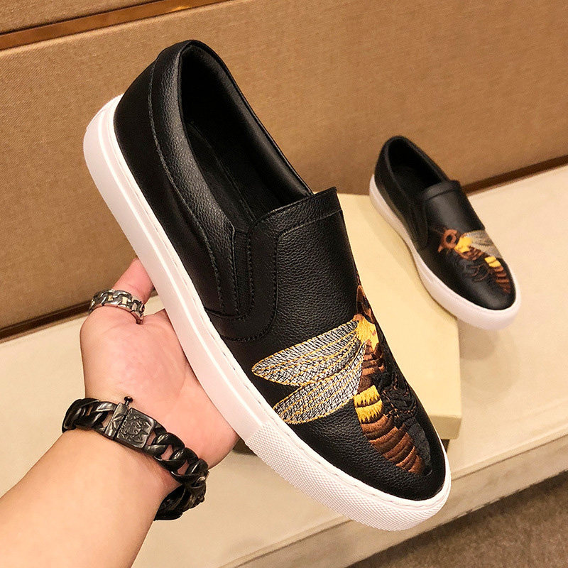 Autumn and winter men's shoes European station trendy brand Bee slip-on peas shoes men's lazy shoes casual shoes loafers