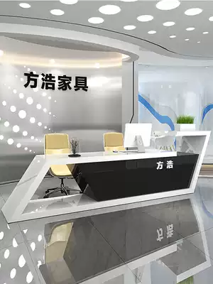 Company front desk creative minimalist modern consultation desk welcome bar reception desk cashier office counter paint