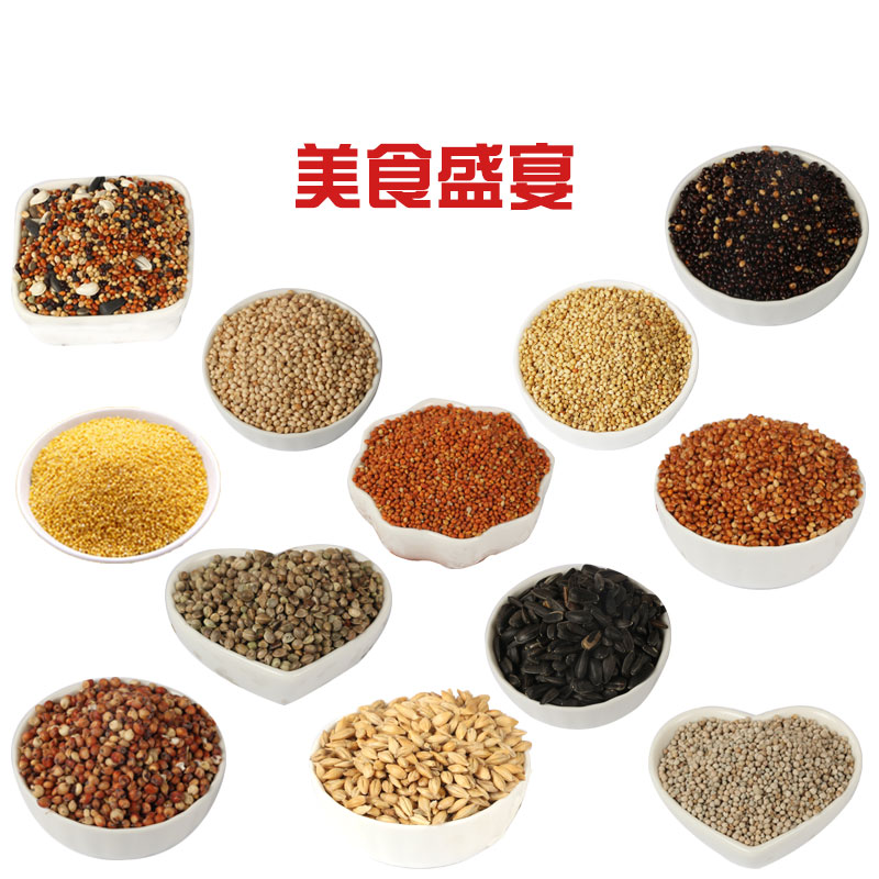 Parrot feed bird food Eyebrow Embroidered Eye Xuanfeng Little Tiger Leather Parrot Bird Grain feed with shell millet Taniko