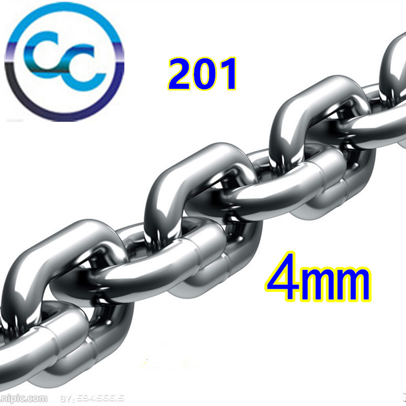 4mm 4mm coarse 201 stainless steel chain iron chain bar pet dog iron chain sub-iron ring chain pendant light clothesline lock chain