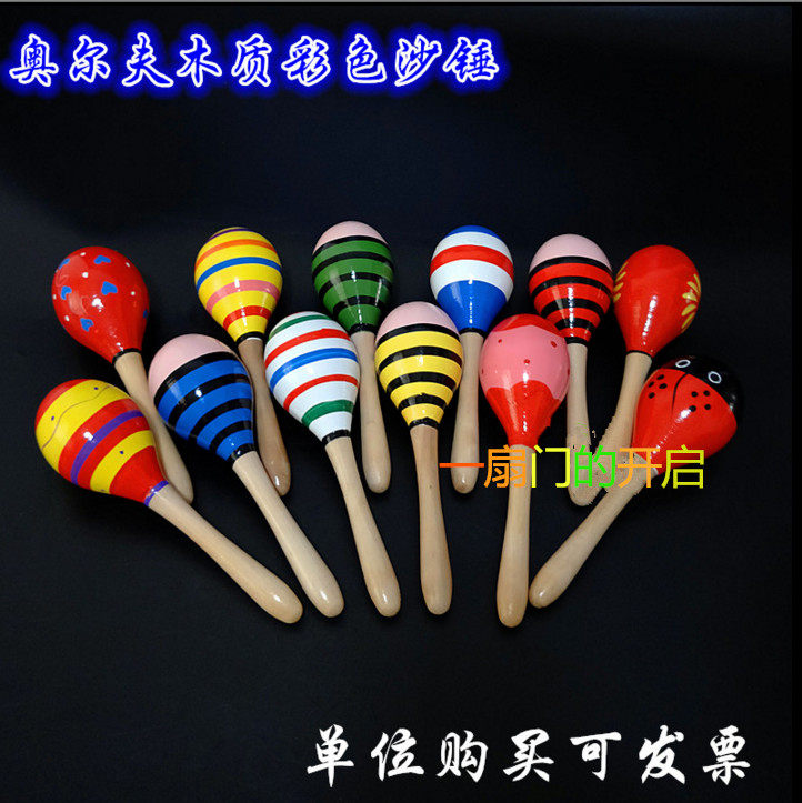 Kindergarten Early Playground Equipment Prop Large Number Sound Rocking Bell Children Gymnastics Supplies Props Colorful Wooden Sandhammer