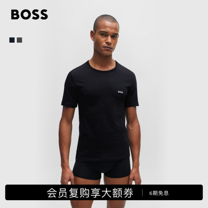 【T-Shirt Three-Pack 100% Cotton】Boss Men's Basic Knit T-Shirt 【T-Shirt Three-Pack 100% Cotton】Boss Men's Basic Knit T-Shirt