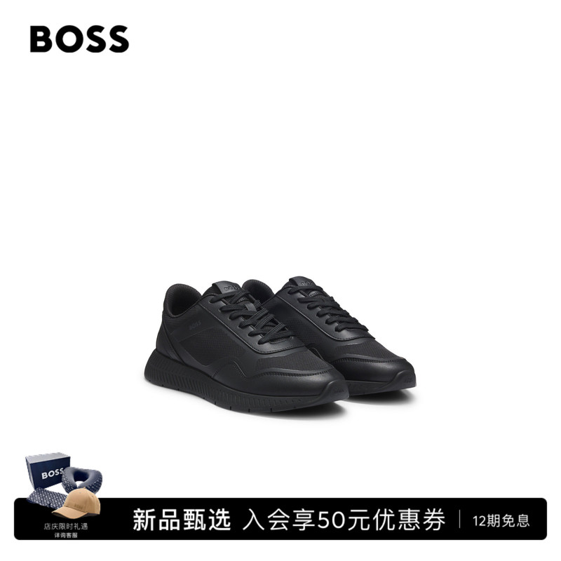 Boss Men's 2026 Winter New Model Textured Outsole Mixed Material Sneakers Boss Men's 2026 Winter New Model Textured Outsole Mixed Material Sneakers