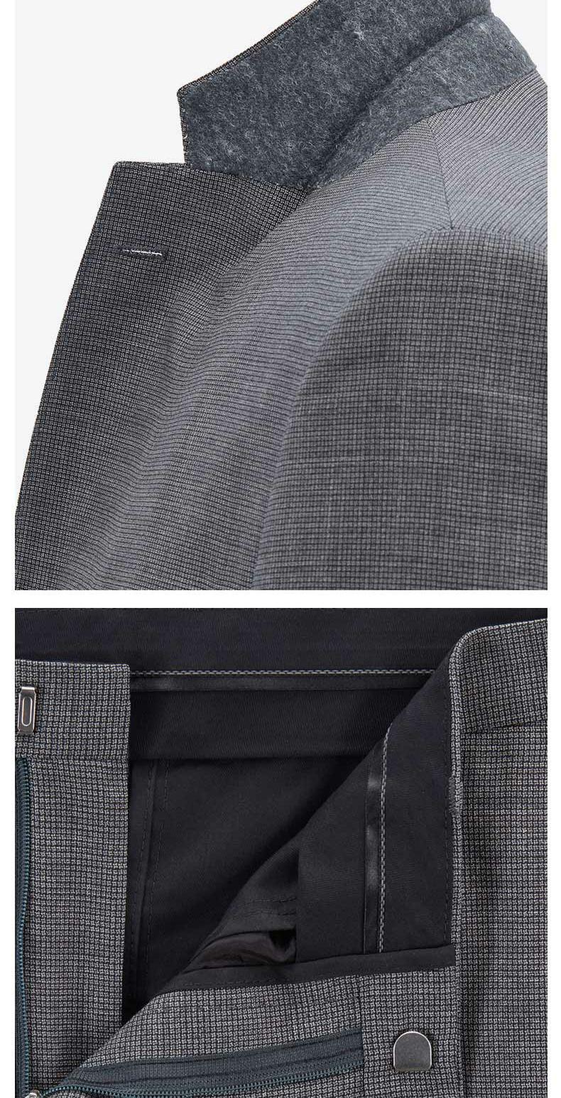 [Giảm giá cửa hàng] HUGO BOSS Hugo Bos Màu xám kẻ sọc khâu len phù hợp với bộ đồ - Suit phù hợp bộ vest nam