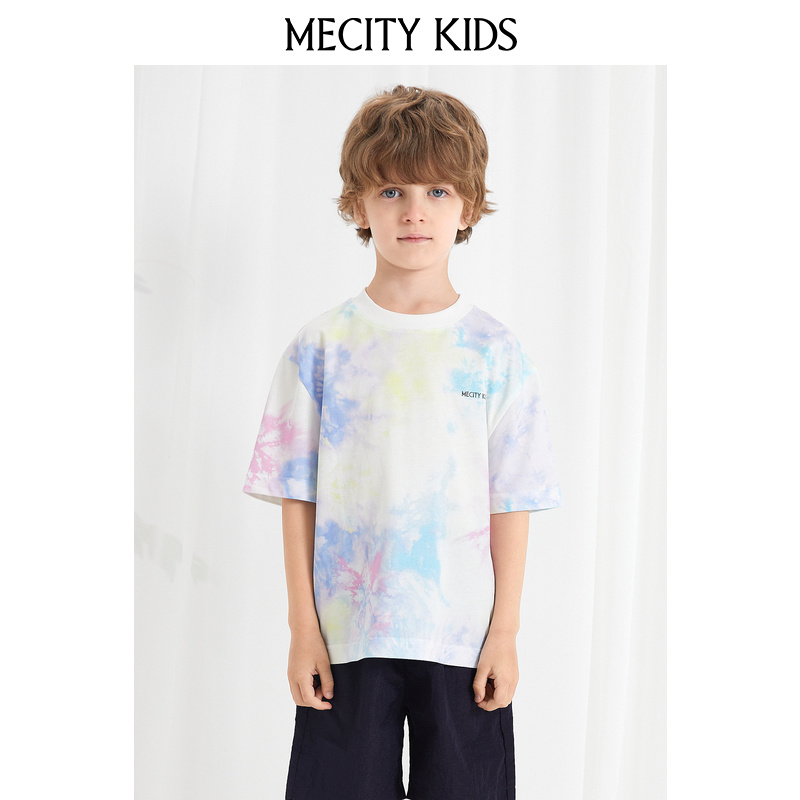 Mecity キッズ 子供服 2025 夏 男の子 コットン ニット 半袖 Tシャツ 504439
