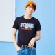 Áo thun nam métbonwe hè 2018 mới thời trang hoạt hình in chữ ngắn tay áo thun chính thức shop online áo thun nam tay ngắn có nón