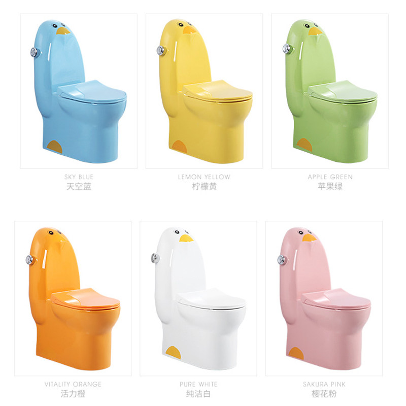Child Penguin Toilet Ceramic Toddler toilet Toilet Cartoon Color toilet Large calibre ground floor