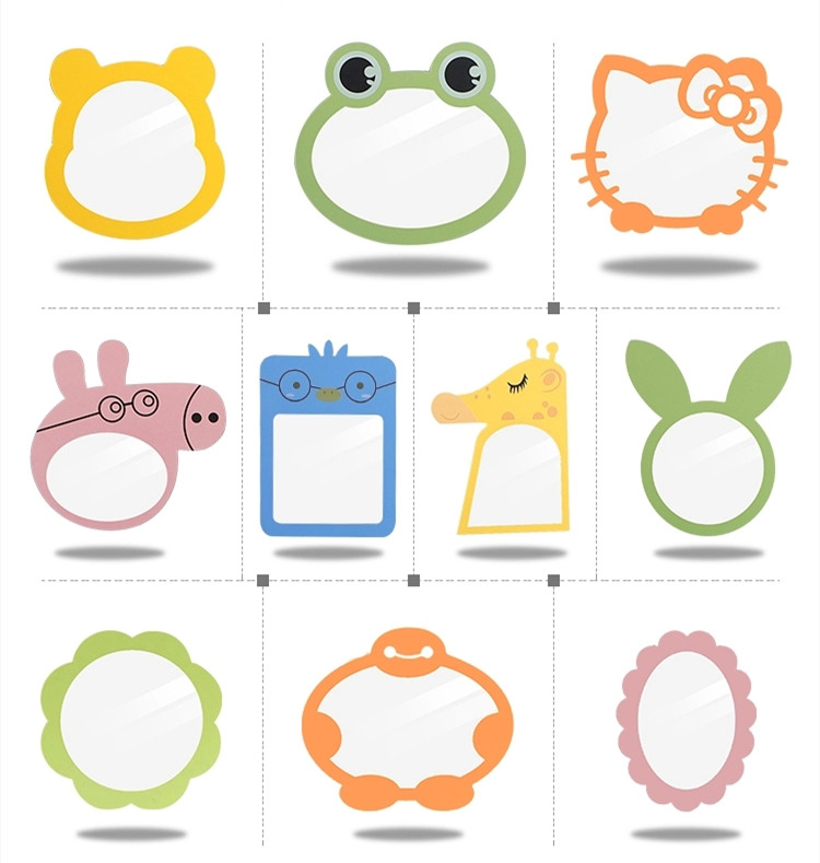 Kindergarten Children Cartoon Small Mirror Toilet Makeup Room Washroom Creativity Cute Makeup Mirror Make-up Mirror Stickup Wall