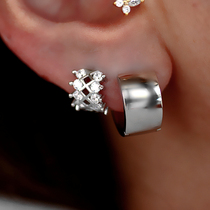 ins ear buckle VIYAMI European and American stacked wear retro cool wind ear ring earrings minimalist s925 Silver