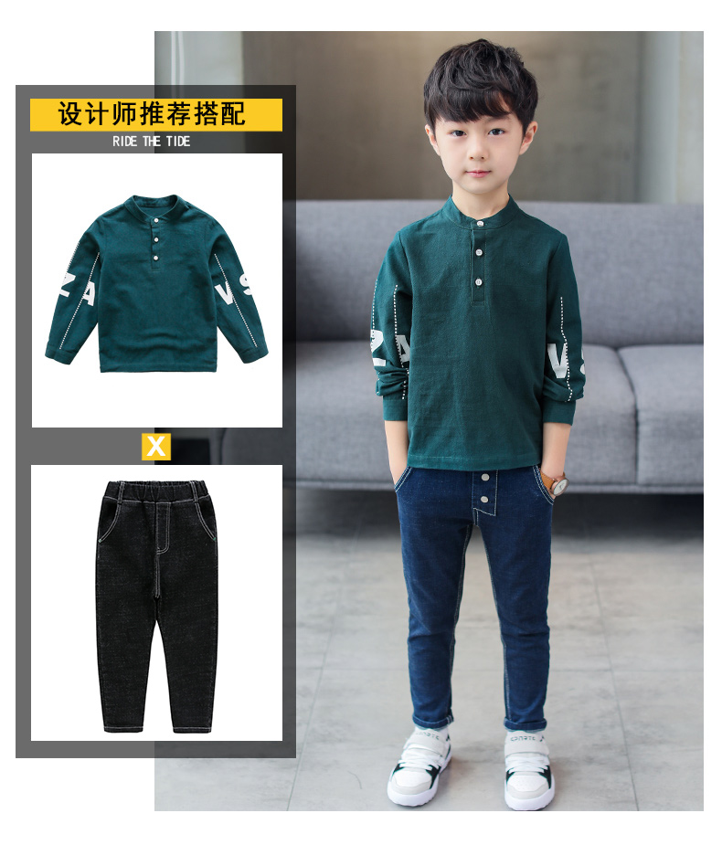 Áo thun bé trai cotton dài tay xuân hè 2018 mới cho bé cổ áo mùa thu cổ áo POLO trẻ em phiên bản Hàn Quốc của áo sơ mi ao thun coc tay be trai