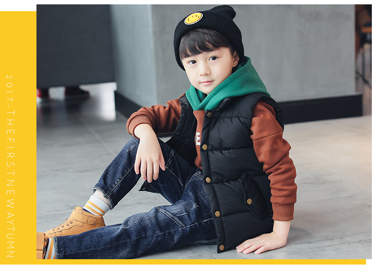 Áo vest bé trai cotton 2018 mới thu đông mới áo gile phao trẻ em