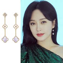 Sun Yi same earrings female summer 2021 New Tide niche senior sense earrings sterling silver temperament light luxury earrings