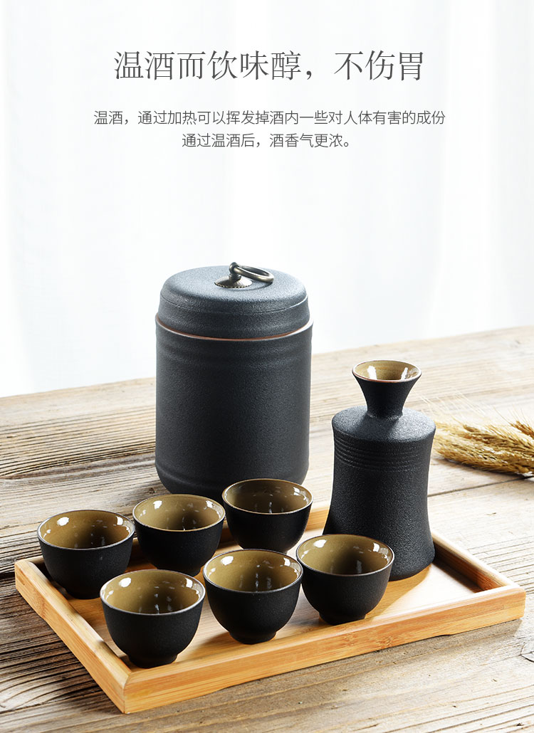 Bình gốm nửa cân rượu vang rượu ấm ấm bình đựng rượu đặt nước lẩu nhà ly rượu vang vàng đỏ ly rượu trắng ly rượu vang trắng