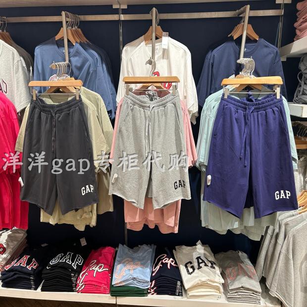 Gap2025 New Summer Style Printed Logo Lightweight Drawstring Sports Shorts Loose Casual Pants Men's Clothing 727013