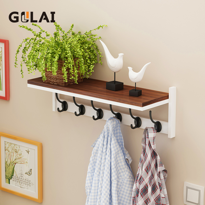 Hanging hanger wall-mounted wall Multifunction Minimalist Modern Genguan Bedroom Cloakroom Cloakroom Entrance Door Shelve Hook Hook