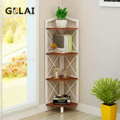 Gelilai corner bookshelf rack Triangle floor rack Living room corner multi-layer rack Bedroom corner fan-shaped flower rack