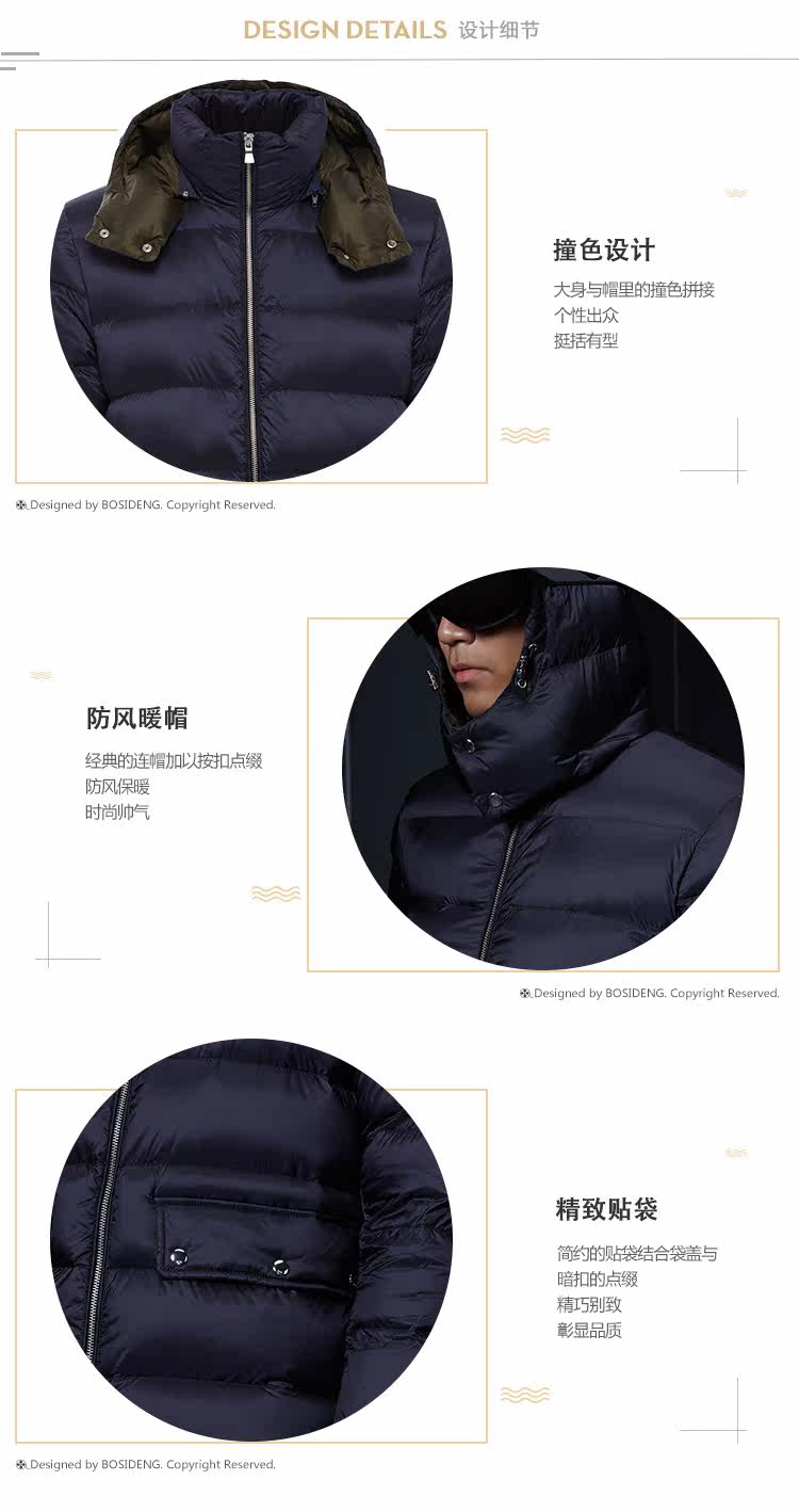 Blouson homme BOSIDENG    en Nylon - Ref 3121897 Image 9
