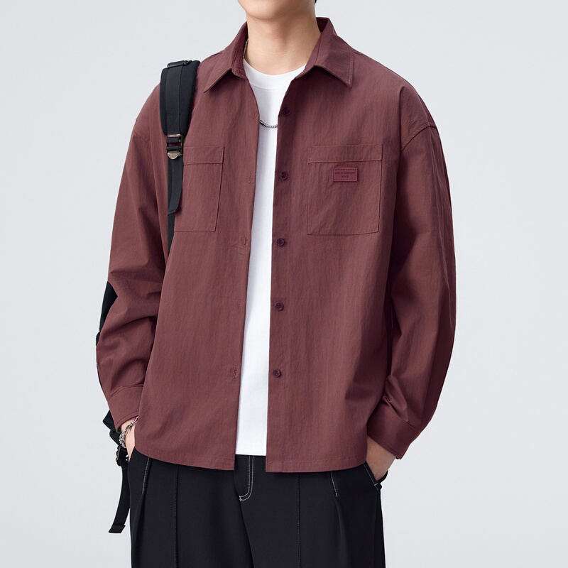 【Phattex】Casual Long-Sleeved Shirt Jacket for Men 2026 New Style Japanese Style Retro Loose Work Shirt