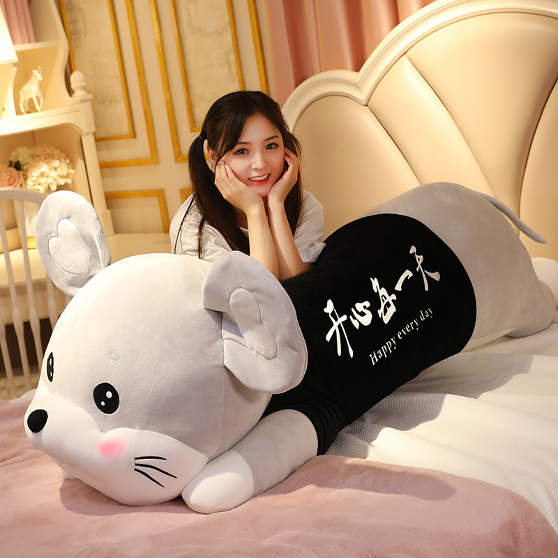 Cute Cartoon Mouse Pillow Plush Toy Zodiac Rat Doll Stuffed Animal Children's Girl Birthday Gift