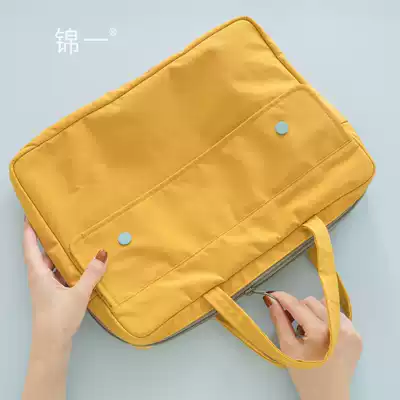 Double dark buckle hand-carried document bag A4 document bag Student portable learning office information bag Multi-layer primary school student tutoring bag make-up bag tote bag briefcase ipad bag document bag zipper bag