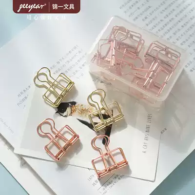 jin yi stationery 33mm hollow metal binder clips cute hipster gold silver tie jia zi creative hand account, the paper clip office file folder small yan wei jia simple clip