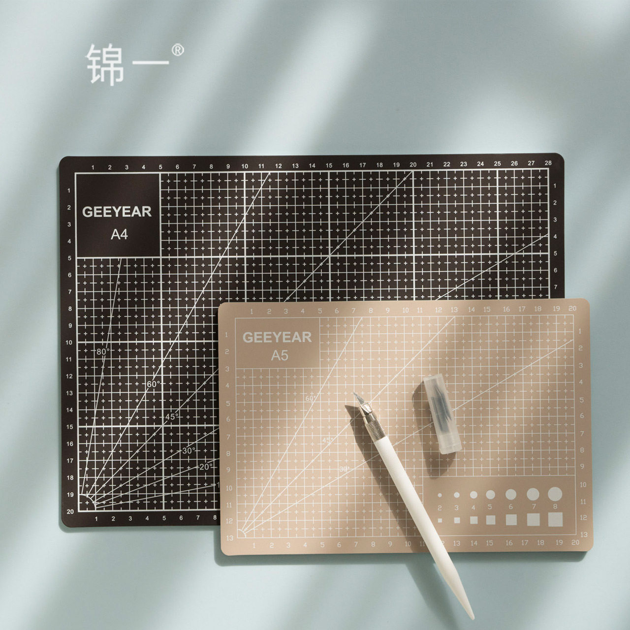 Double-sided self-healing coffee cutting pad hand-shaped carving anti-cutting student art writing writing desktop hand account a4 cutting paper rubber self-healing art painting engraving paper large A5 trumpet