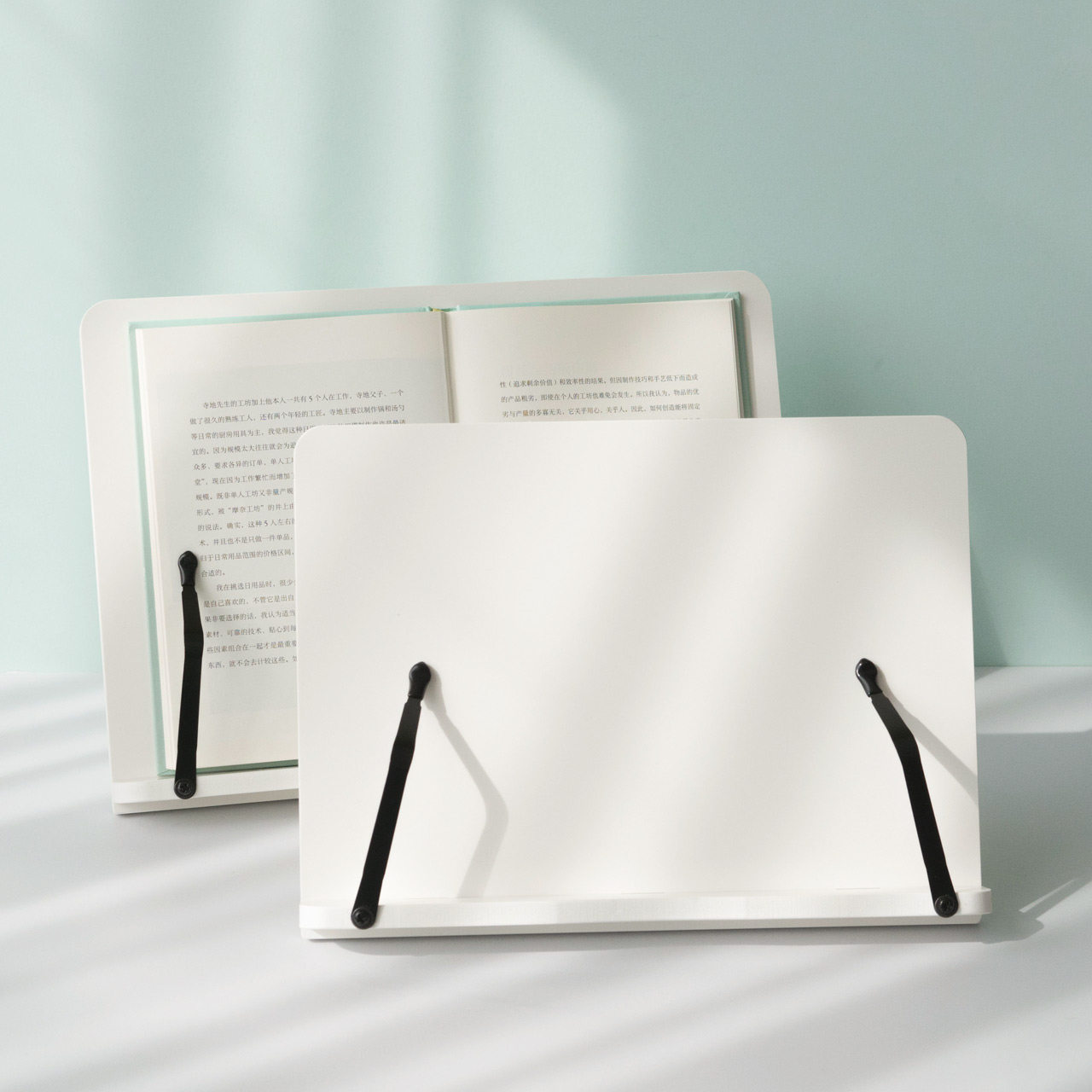 White ins wind reading shelf reading shelf reading shelf reading bracket primary school student book clip fixed book examination research artifact children's textbook holder book by book standing student with the table bookshelf turning books