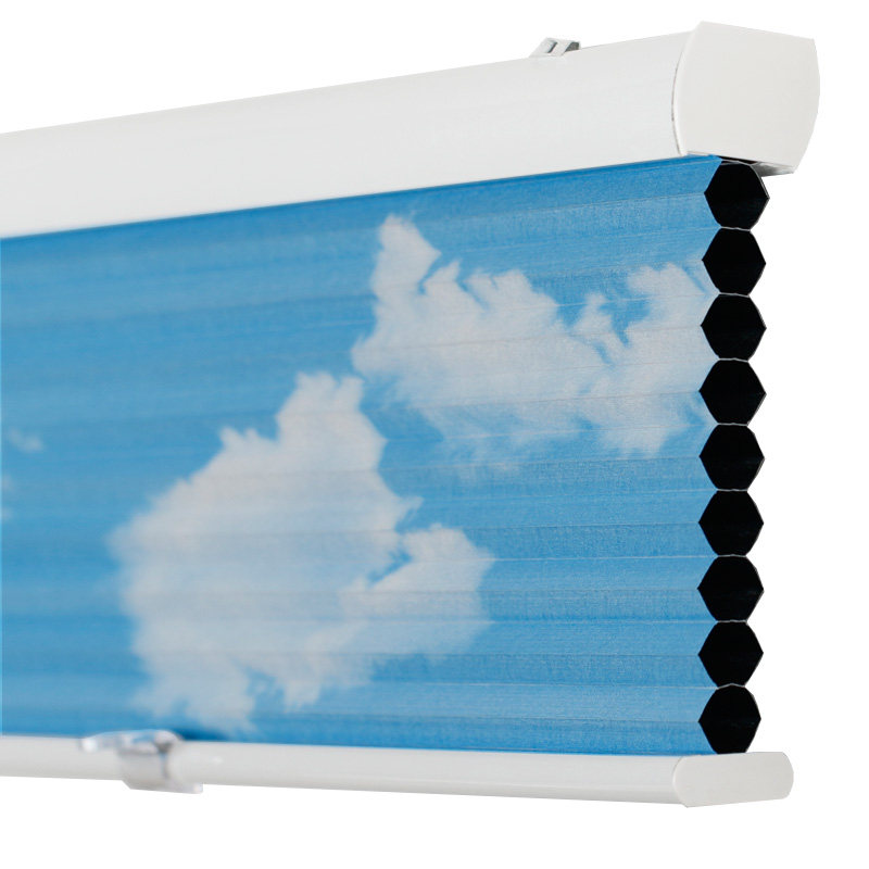 Push honeycomb curtain organza blinds 100 plexetian blinds Blinds Fold lift Bedroom Makeup Room Balcony Office Curtains