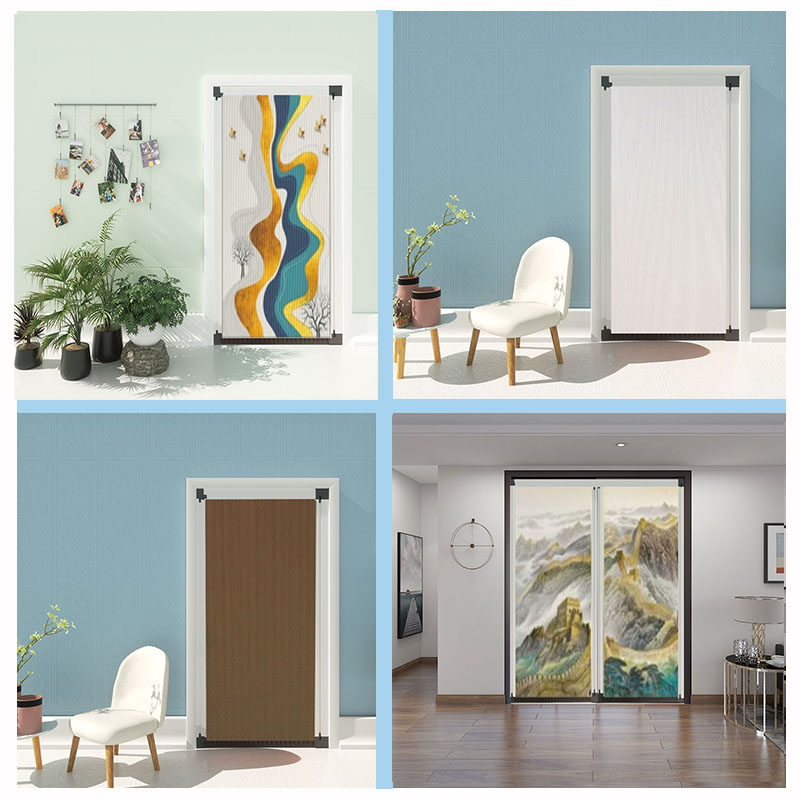 Sliding door doors and windows mobile door Kitchen Door Folding Fold Door dressing room Balcony Invisible Trackless Honeycomb Curtain free installation