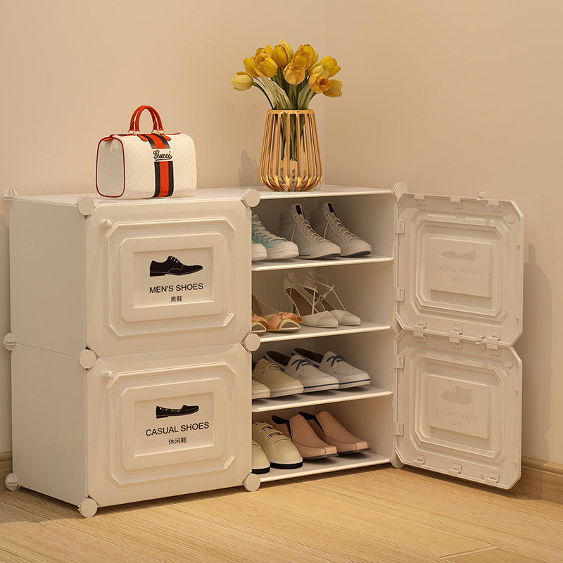 Shoe rack erect simple dust-proof small narrow section doorway home high single row multilayer dorm room student personal shoe cabinet