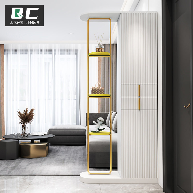 Screen partition living room light luxury wrought iron porch cabinet shoe cabinet integrated modern minimalist small apartment entry door decorative cabinet