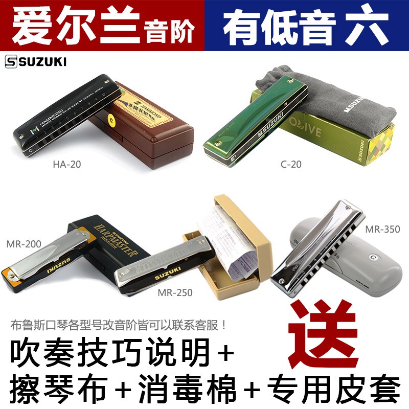 Japan Suzuki Suzuki paddy Irish Sound Style 10-hole Blue Tune Harmony has a bass 6