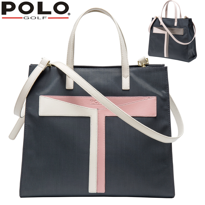POLO GOLF messenger bag women's bag canvas bag nylon Oxford cloth contrast color large bag hand-held commuter briefcase