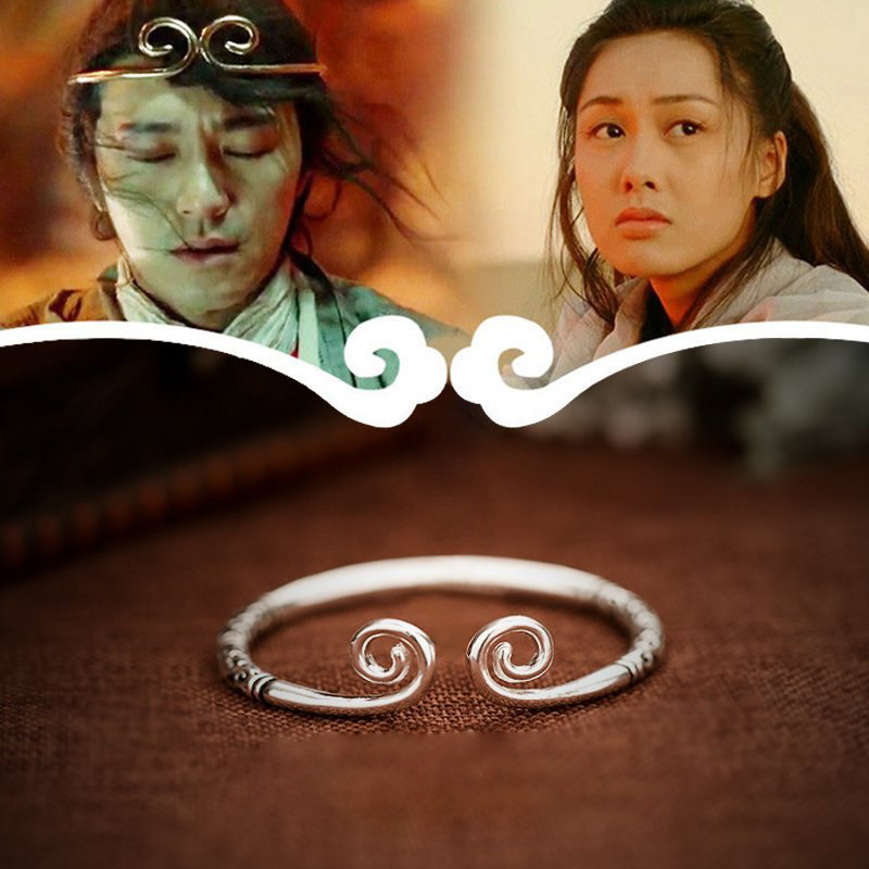 s925 pure silver retro Sun monkey epiphany tight hair stirrup bracelet handmade opening bracelet with male and female couple bracelets