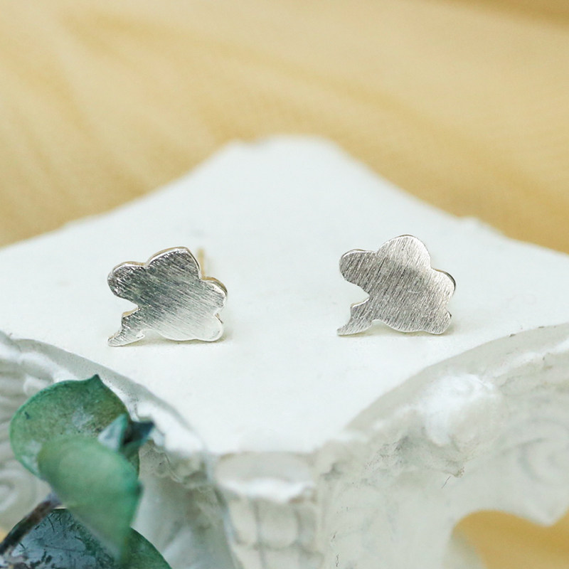 Japan-ROK s925 pure silver cloud Dot lightning ear pin cute temperament weather earrings earring earrings silver ornament female style