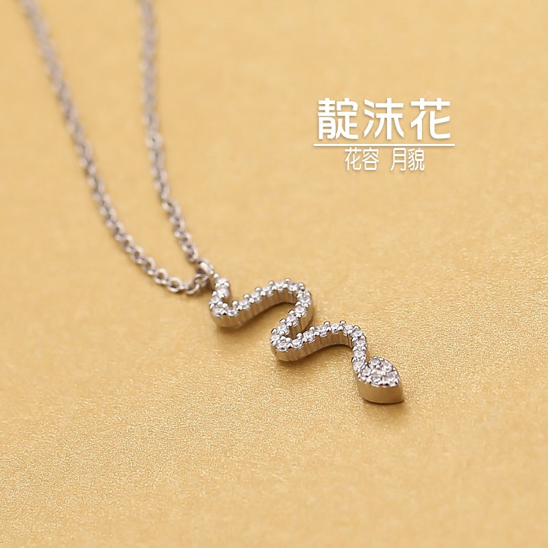 S925 Pure Silver Small Snake Necklace Zircon Pendant Lock Bone Chain Fashion Temperament Personality Neck Necklace Delicate Sweet Ornament Woman
