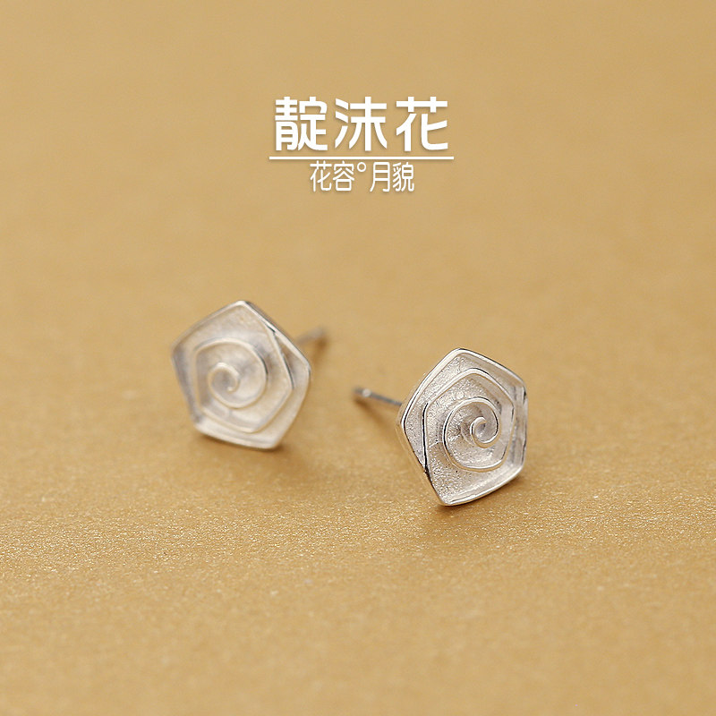 s925 pure silver flower ear nail Cubic small flower earrings sweet and cute ear pendant clear new fashion earbone nail ear ornaments
