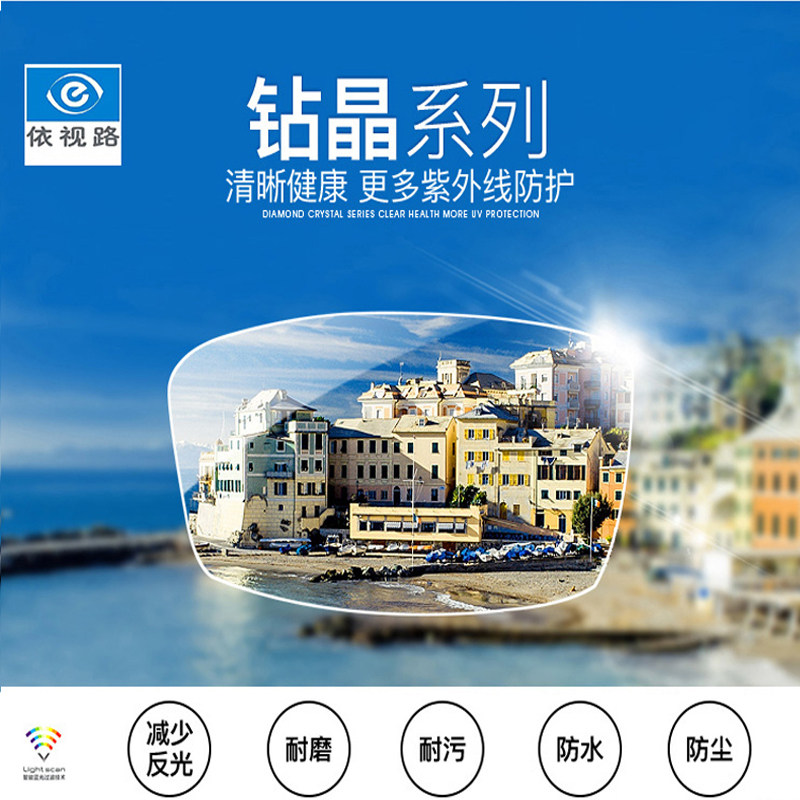 Ex-view road drilling crystal aspherical 1 56 1 61 1 67 Double sided anti-UV resin lenses A A3 A4