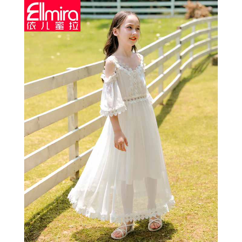 Girls dress summer girl big boy white princess skirt fairy 2022 new children's skirt Western style long skirt summer dress
