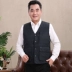 Áo vest nam trung niên mùa thu và mùa đông mới bố cộng với nhung dày cỡ lớn cotton nam vest vest trung niên áo khoác nam giả vest Áo vest cotton