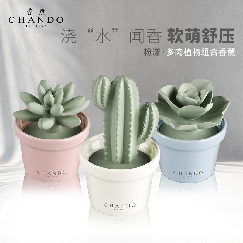 Fragrance succulent plant fragrance gift box creative perfume handmade ceramic decoration to send gifts indoor lasting light fragrance