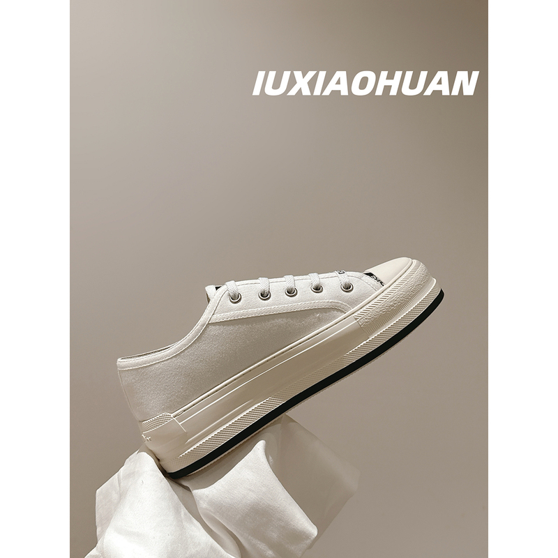 Close Your Eyes and Buy It~~~ Upgraded Classic Spring Embroidered Letter Floral Cloth Shoes, Thick-Soled Low-Top Lace-Up Casual Shoes for Women