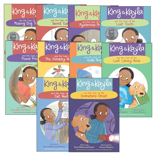 Оригинальный английский King & Kayla Серия King & Kayla, 10 томов. Премия доктора Сьюза. Детская глава. Книга-мост. Нэнси Мейерс. Дело о призраке внизу. Дело о потерянном собачьем корме. Английская версия. Импортированные оригинальные книги.