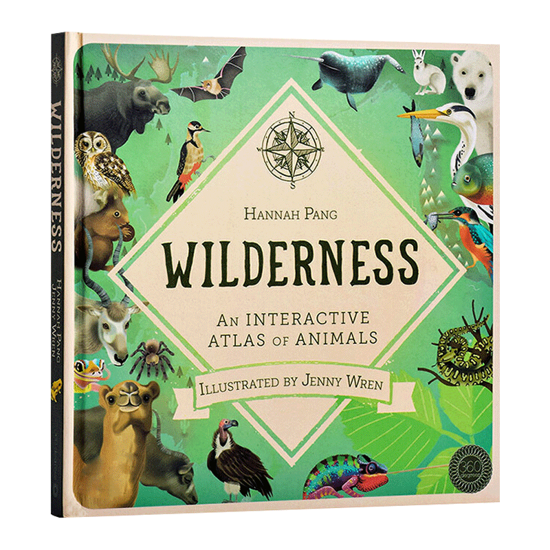 荒野動物的生存地圖英文原版wilderness 精裝大開機關翻翻書動物大自然英文版兒童英語科普繪本進口原版書籍