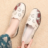 Летние сандалии для матери, комфортные туфли для кожаной обуви, из натуральной кожи, для среднего возраста, мягкая подошва