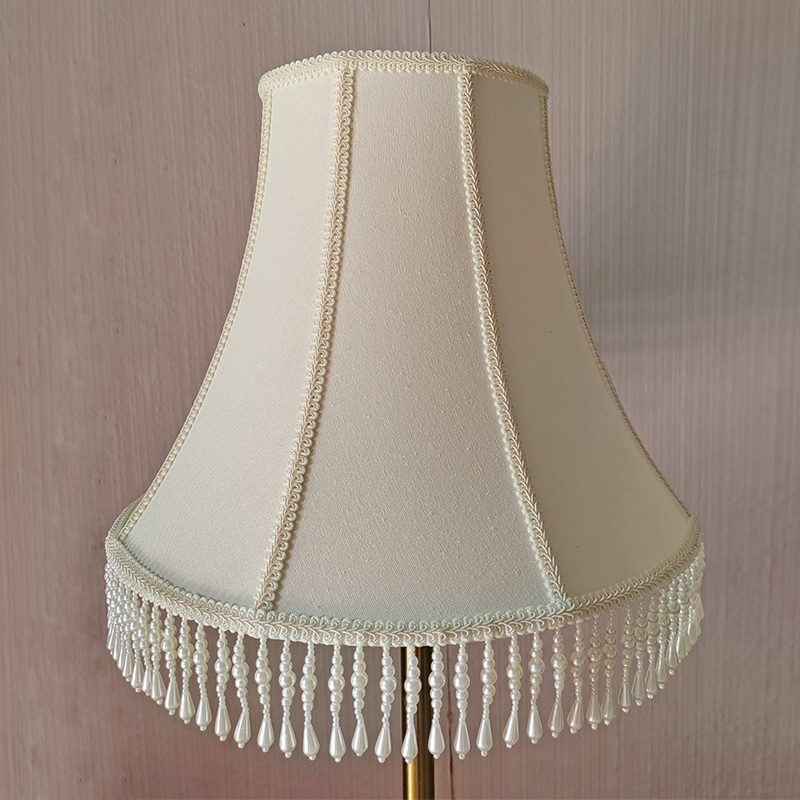 New Linen Waist-Cinching Lampshade with Bead Decoration, French Country Style Hotel Lobby Guest Room Floor Lamp Shell Cover New Linen Waist-Cinching Lampshade with Bead Decoration, French Country Style Hotel Lobby Guest Room Floor Lamp Shell Cover