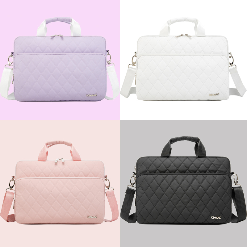 New Solid Color Versatile Laptop Large-Capacity Briefcase Handbag Shoulder Crossbody Bag Suitable for Apple 13, Huawei 14, Xiaomi 15, Business Bag Lenovo 16inch Waterproof Shockproof Corner Protection for Women